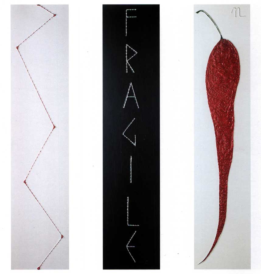Aereo Fragile Piccante, painting by Nicola Guerraz, acrylic on canvas, 180 x 120 cm, 1998