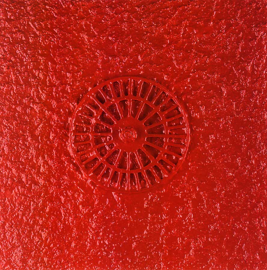 Ruota in rosso, painting by Nicola Guerraz, acrylic on canvas, 50 x 50 cm, 1998