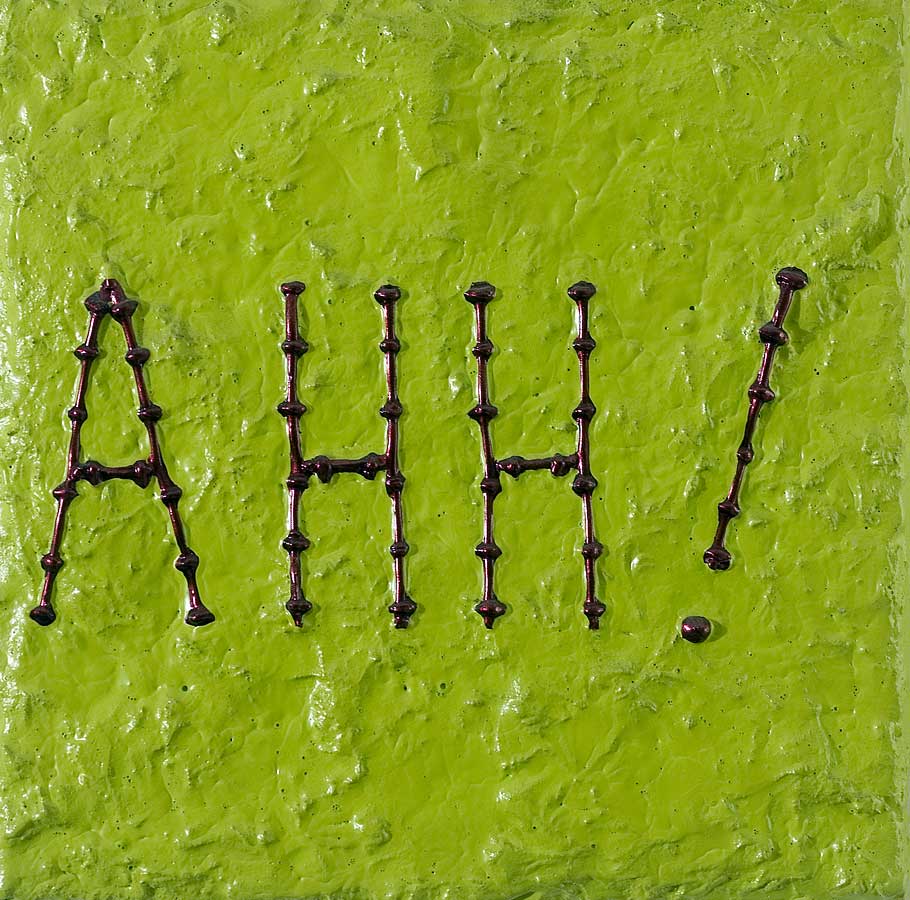 Ahh! 7, painting by Nicola Guerraz, acrylic on canvas,35 x 35 cm, 2003