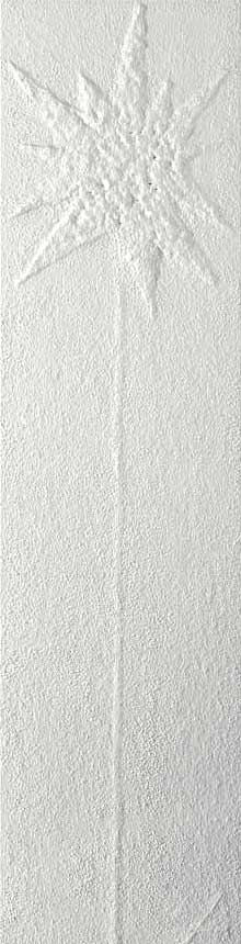 Fiore in bianco, painting by Nicola Guerraz, acrylic on canvas, 50 x 200 cm, 2006