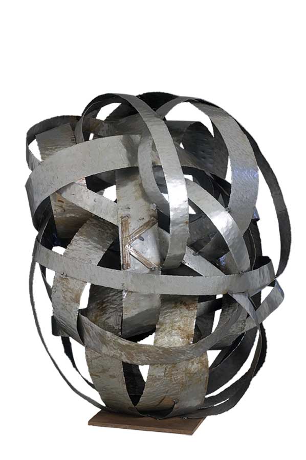 Ferro K, sculpture by Nicola Guerraz, oxidized iron, h 110 cm, 2008