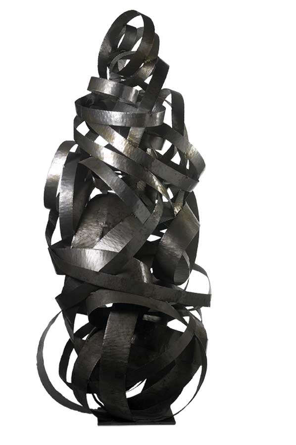 Ferro Mmmh!, sculpture by Nicola Guerraz, oxidized iron, h 190 cm, 2008