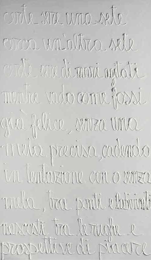 Poesia in bianco 9, painting by Nicola Guerraz, acrylic oin canvas, 100 x 200 cm, 2008