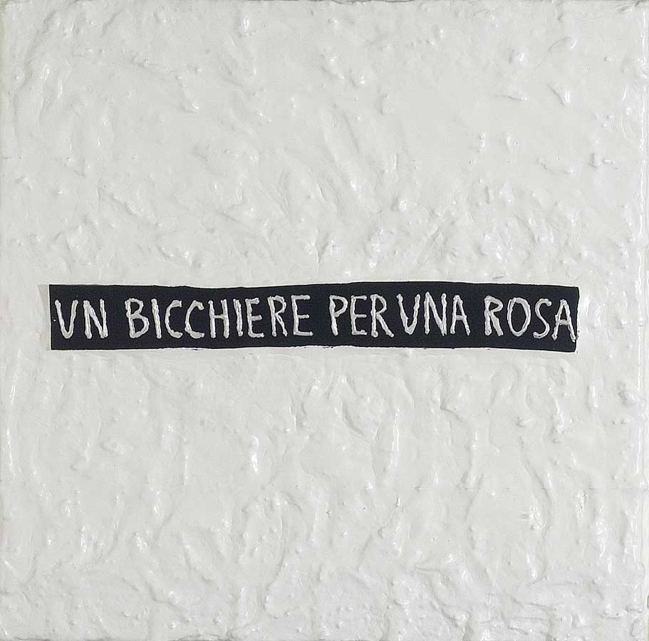 Poesie bianche in 5, painting by Nicola Guerraz, acrylic and vulcanized rubber on canvas, 160 x 160 cm, 2008, photo 03