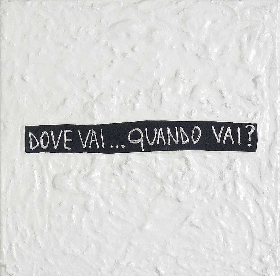 Poesie bianche in 5, painting by Nicola Guerraz, acrylic and vulcanized rubber on canvas, 160 x 160 cm, 2008, photo 04