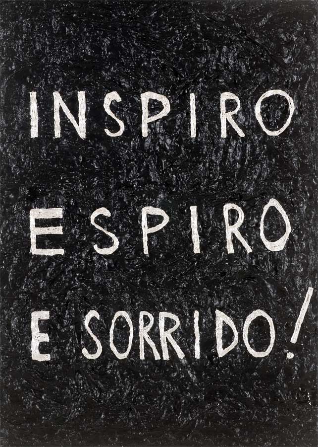 Inspiro espiro e sorrido!, painting by Nicola Guerraz, acrylic on canvas, 50 x 70 cm, 2009