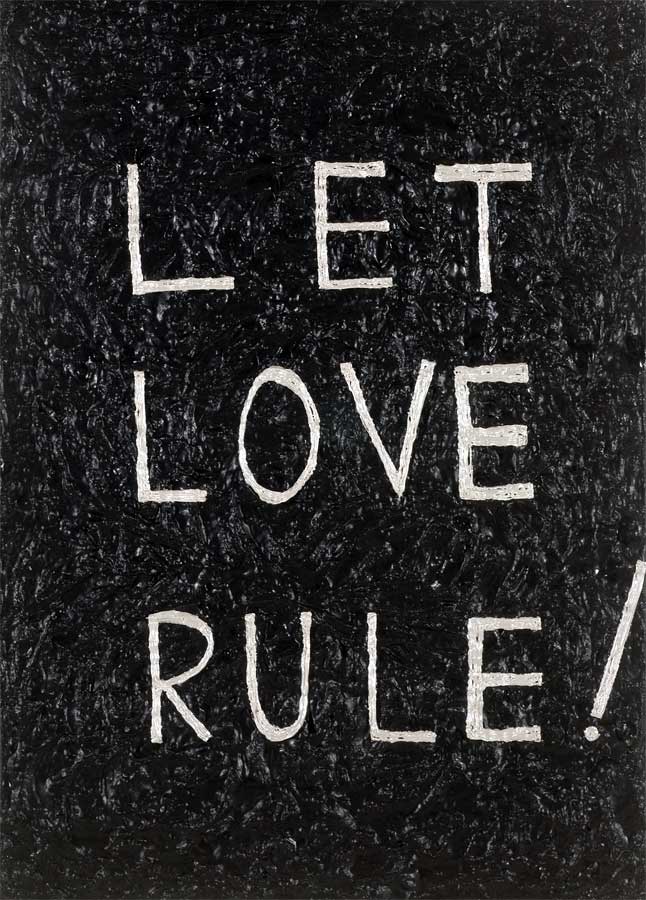 Let love rule!, painting by Nicola Guerraz, acrylic on canvas, 50 x 70 cm, 2009