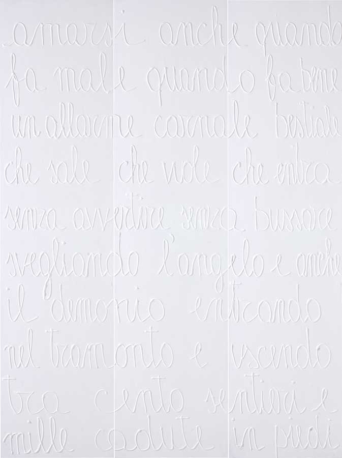 Poesia in bianco 7, painting by Nicola Guerraz, acrylic on canvas, 150 x 200 cm, 2009