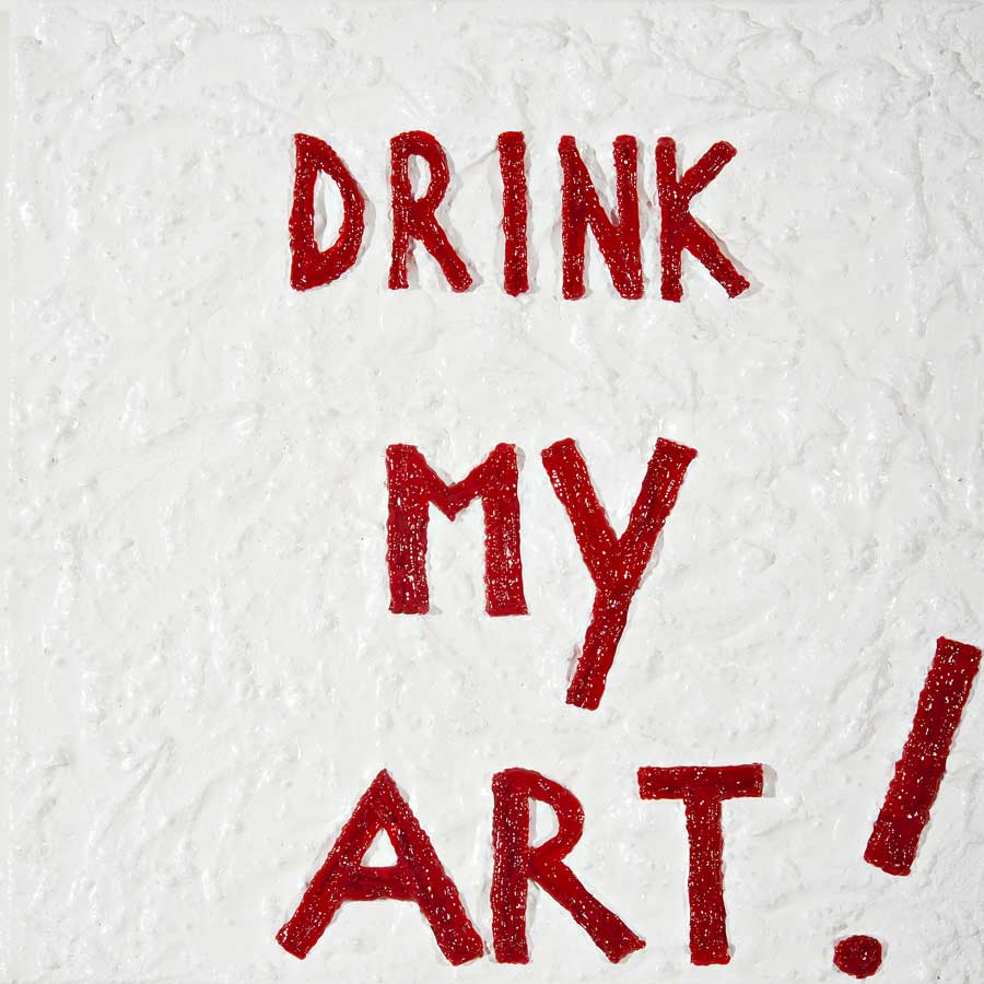 Drink, painting by Nicola Guerraz, acrylic on canvas, 30 x 30 cm, 2010