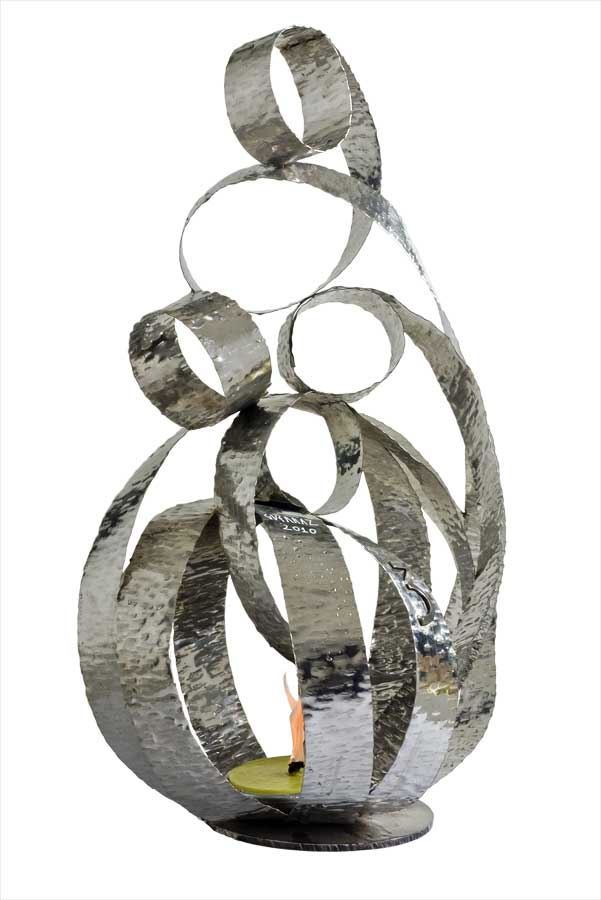 Firecage 3, sculpture by Nicola Guerraz, steel, h 100 cm, 2010