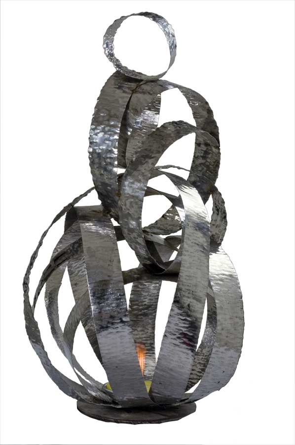 Firecage W, sculpture by Nicola Guerraz, steel, h 100 cm, 2010