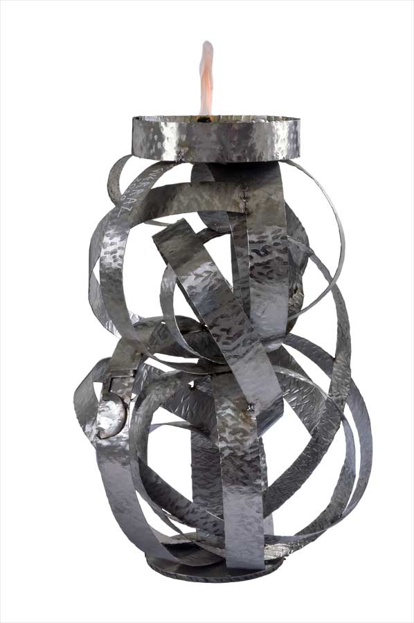Steel fire 5, sculpture by Nicola Guerraz, steel, h 77 cm, 2010
