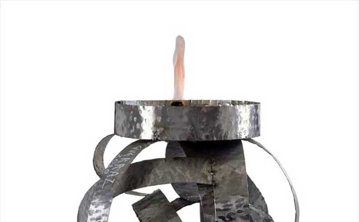 Steel fire 5, sculpture by Nicola Guerraz