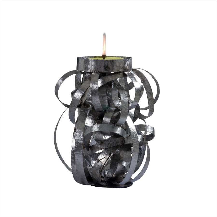 Steel fire M, sculpture by Nicola Guerraz, steel, h 52 cm, 2010