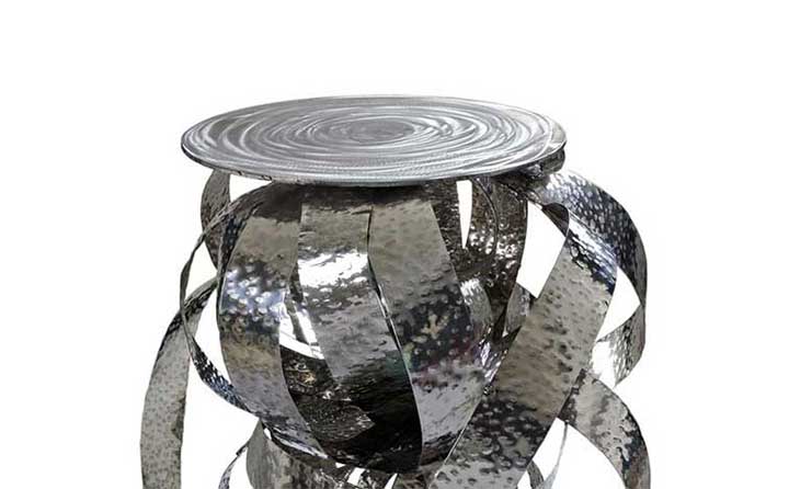 Steel table 1, sculpture by Nicola Guerraz