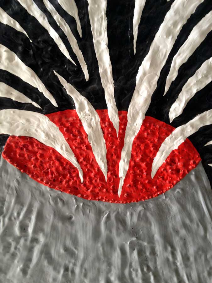 Volcano in red 22, painting by Nicola Guerraz, acrylic on canvas, 110 x 200 cm, 2011, photo 02