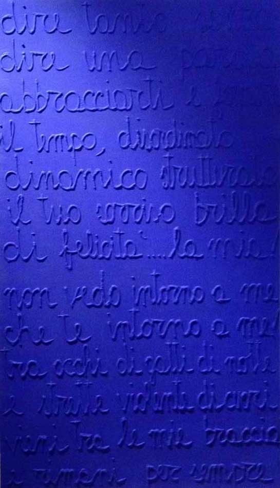Poesia in blue Kline, painting by Nicola Guerraz, acrylic on canvas, 116 x 200 cm, 2012