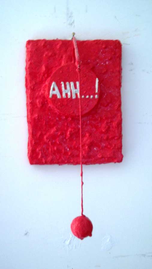 Ahh…! 4, painting by Nicola Guerraz, acrylic on canvas, 18 x 24 cm, 2013