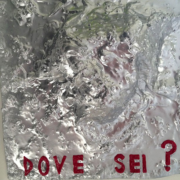 Dove sei 29, painting by Nicola Guerraz, mixed media on canvas, 60 x 60 cm, 2013