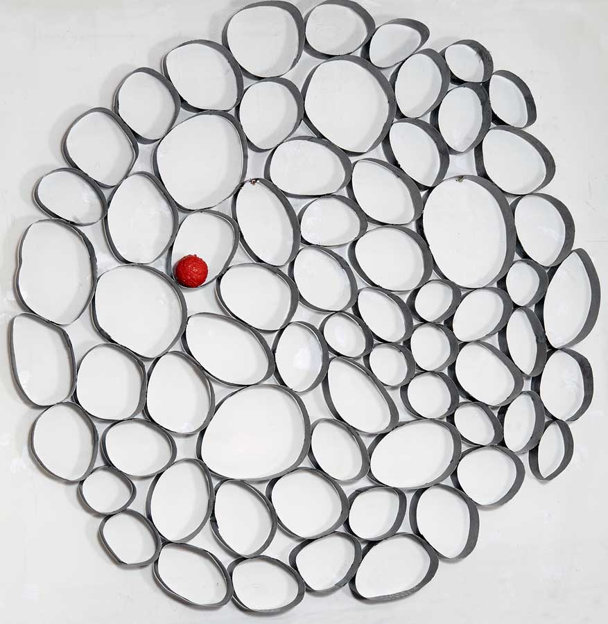 Ferro 4800/35, sculpture by Nicola Guerraz, oxidized iron, diameter 190 cm, 2013