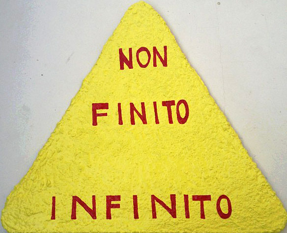 Non finito infinito 18, painting by Nicola Guerraz, acrylic on iron, h 80 cm, 2013
