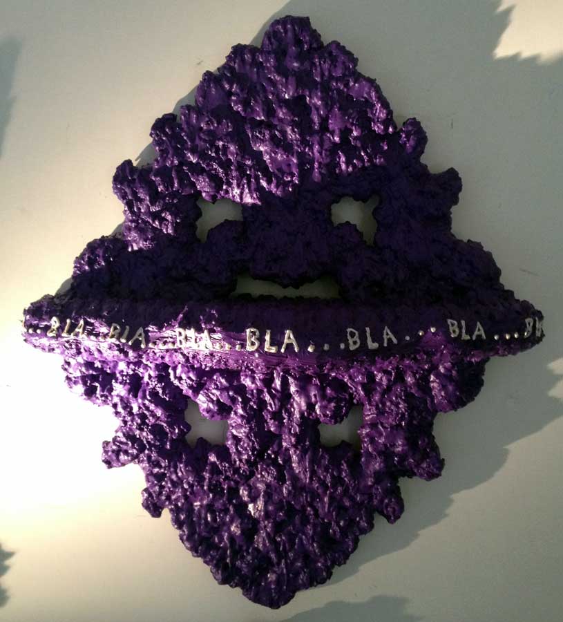 Blablabla 89, sculpture by Nicola Guerraz, acrylic on mixed media, h 70 cm, 2014