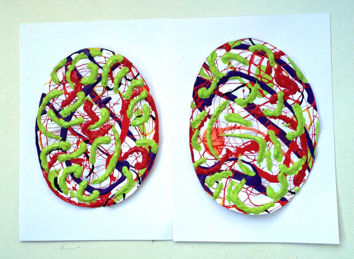 Eggs 22, diptych, painting by Nicola Guerraz, acrylic on paper, 21 x 30 cm each, 2014, photo 02