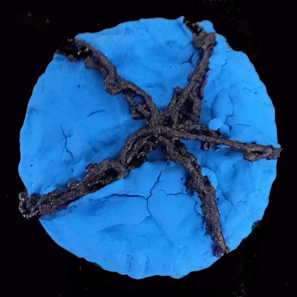 Magnets 49-60, sculpture by Nicola Guerraz, acrylic and resin on metal with magnet, diameter 10-16 cm, 2018, img 01