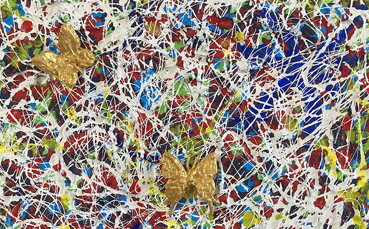 Butterflies 4, painting by Nicola Guerraz
