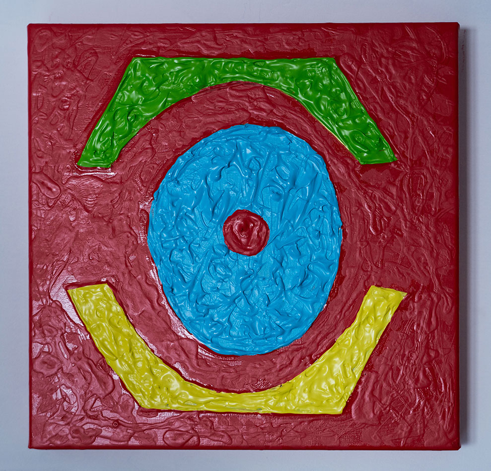 Hieroglyphs 03, painting by Nicola Guerraz, acrylic on canvas, 30 x 30 cm, 2026