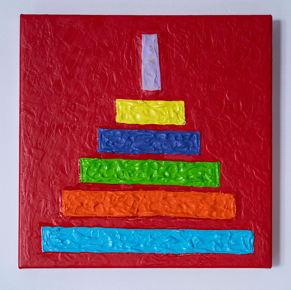 Hieroglyphs 05, painting by Nicola Guerraz, acrylic on canvas, 30 x 30 cm, 2026