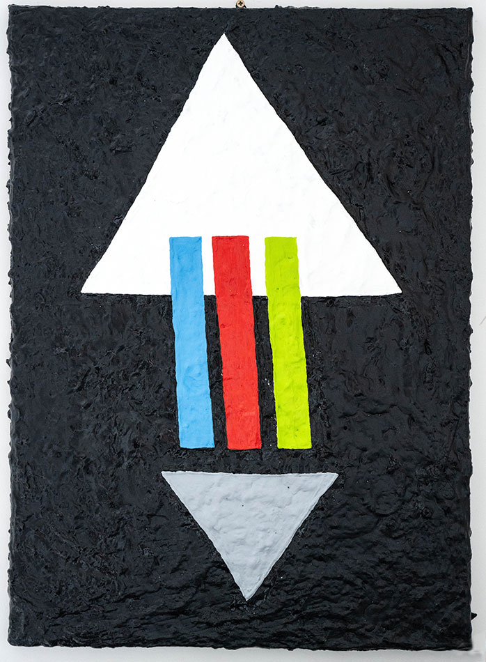 Hieroglyphs 07, painting by Nicola Guerraz, acrylic on canvas, 70 x 50 cm, 2026