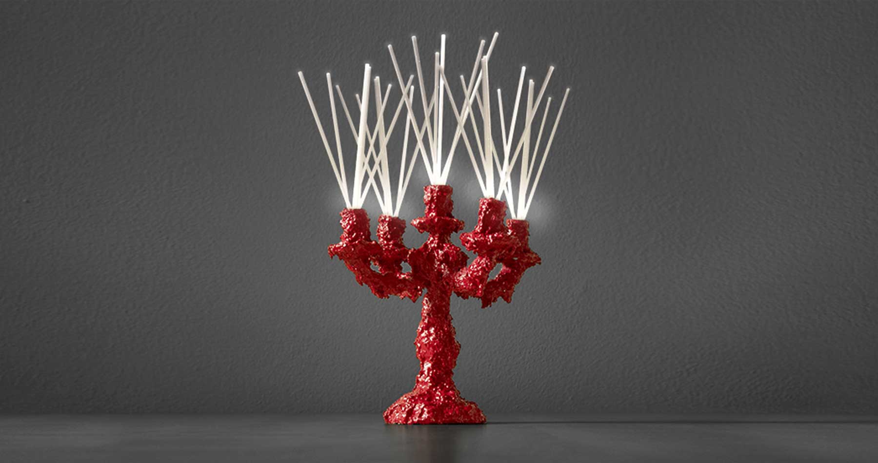 Lamp Secret light, red, photo 1, design by Guerraz, production by LuceControCorrente