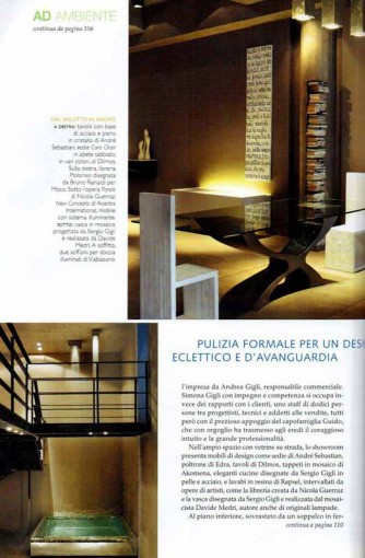 Article with art by Nicola Guerraz in Architectural Digest Italia 2008, photo 03