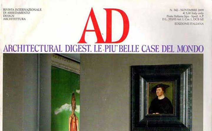 Article showing works by Nicola Guerraz in Architectural Digest Italia 2009