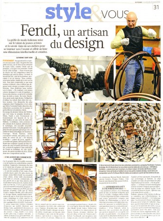 Article in Le Figaro about Fendi Fatto a mano for the future
