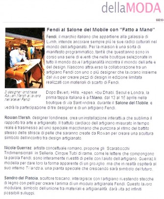 Article in Della Moda about Fendi Fatto a mano for the future