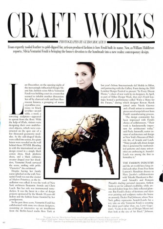 Article in Craft Works about Fendi Fatto a mano for the future