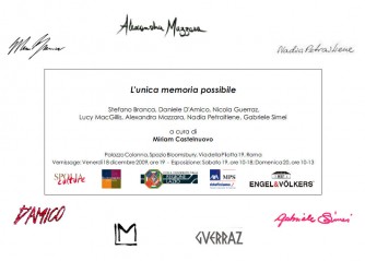 Invitation to exhibition - L'unica memoria possibile