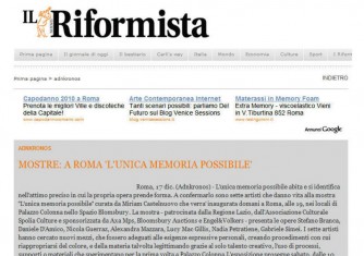 Article in Il Riformista on exhibition L'unica memoria possibile