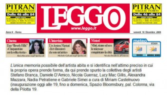 Article in Leggo on exhibition L'unica memoria possibile